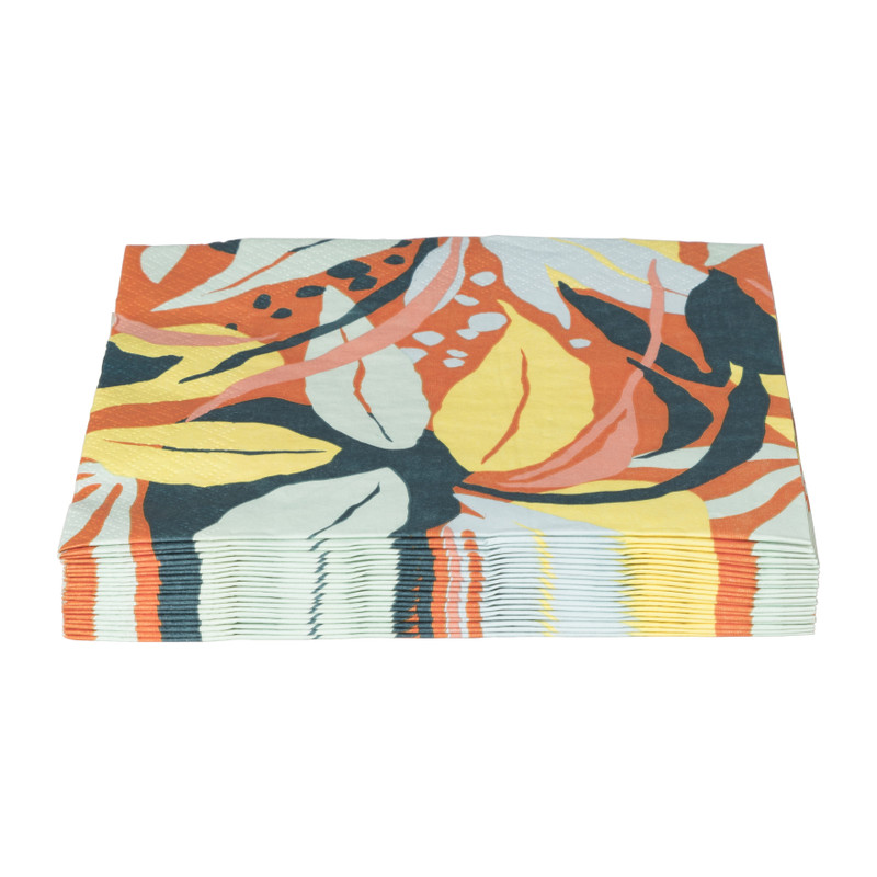 Servetten bloem - multikleur - set van 20