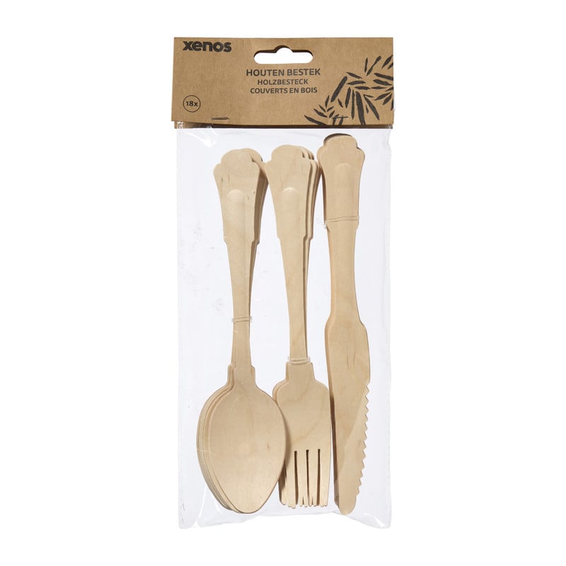 Houten bestek - set van 18