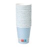 Papieren bekers met print - blauw/wit - ø9.1 cm 