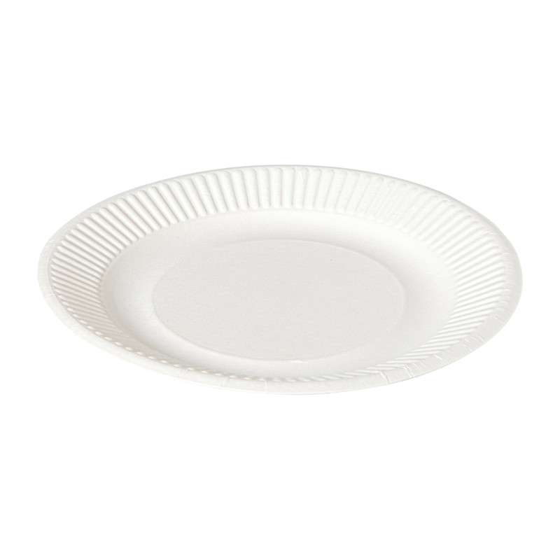 Bagasse bord - wit - ø18.5x2 cm