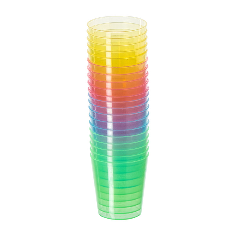 Gekleurde shotglaasjes - multikleur - set van 20 