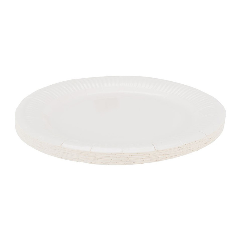 Wegwerpbordjes - 23 cm - wit - set van 20