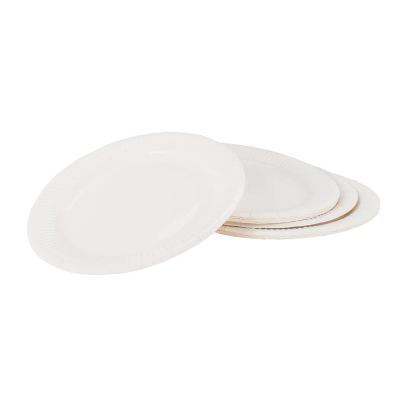 Wegwerpbordjes - 23 cm - wit - set van 20