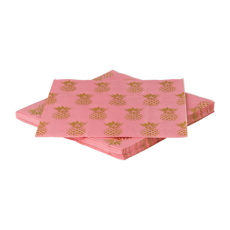 Servetten ananas - set van 16 -  33x33 cm