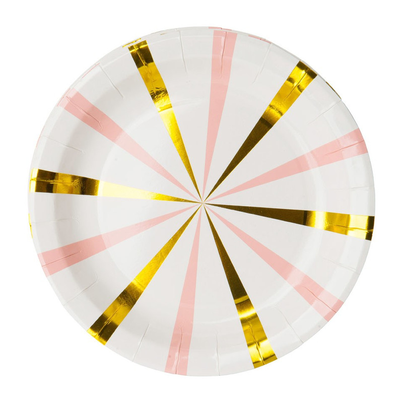 Bord roze/goud - set van 6