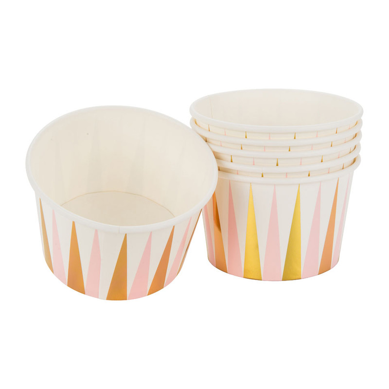 Snackcup roze/goud - set van 6