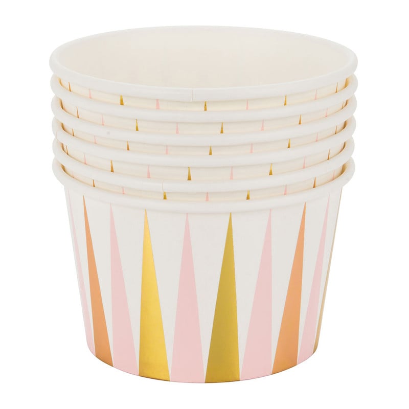 Snackcup roze/goud - set van 6