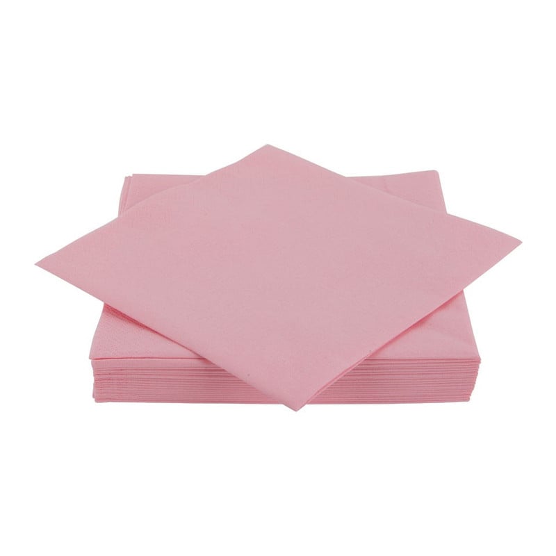 Servetten uni - roze - set van 20