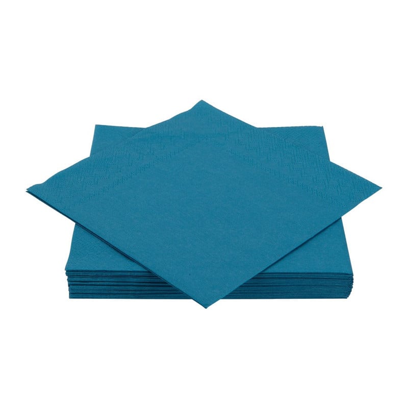 Servetten uni - turquoise - set van 20