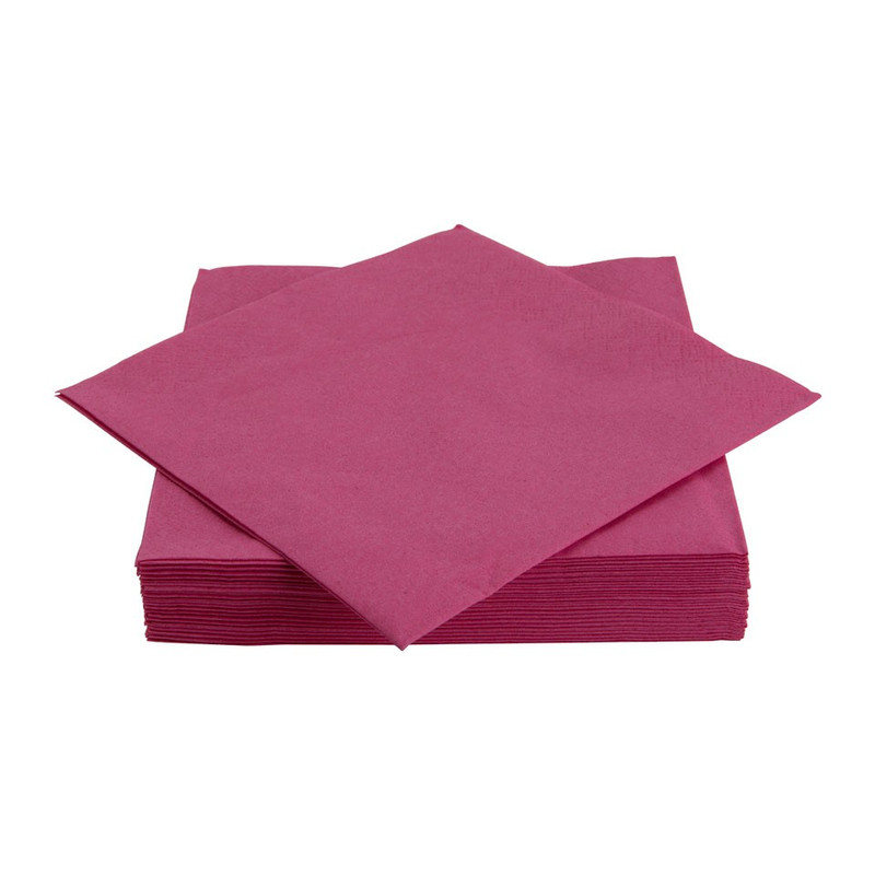 Servetten uni - fuchsia - set van 20