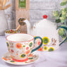 Mok bloemen - wit/oranje- 350 ml 