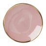 Schoteltje met gouden rand - roze - ø9 cm 