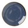 Gebaksbordje met gouden rand - donkerblauw - ø15 cm 
