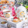 Theepot bloemen en vlinder - multikleur - 750 ml