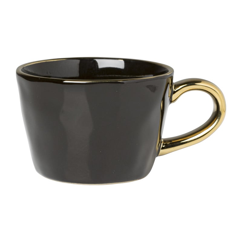 Kopje gouden oor - zwart - 180 ml