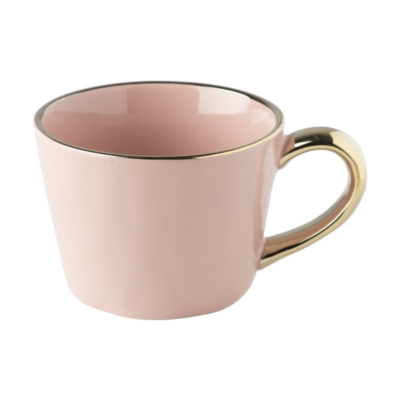 Mok met gouden oor - lichtroze - 300 ml 