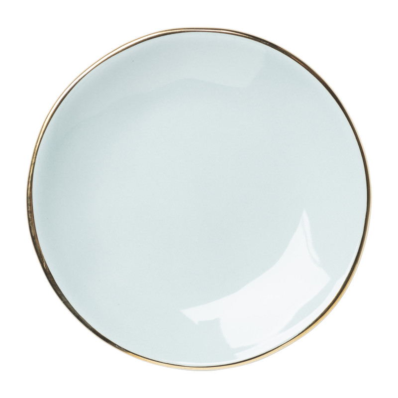 Schoteltje gouden rand - mint -  ⌀9 cm