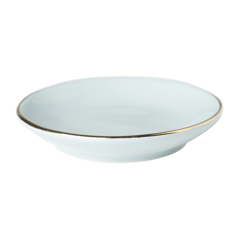 Schoteltje gouden rand - mint -  ⌀9 cm