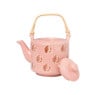 Theepot met bloemen - roze - diverse varianten - 1 liter
