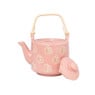 Theepot met bloemen - roze - diverse varianten - 1 liter