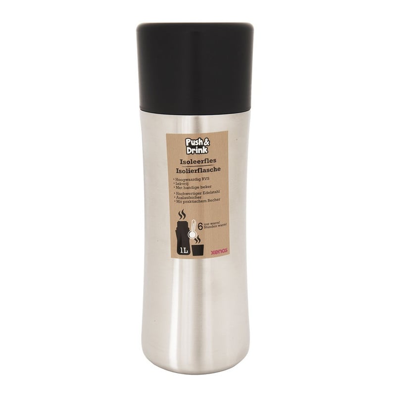 Vacuümfles push & drink - 1 liter