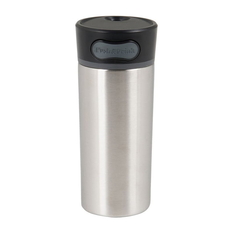 Reisbeker push & drink - zwart