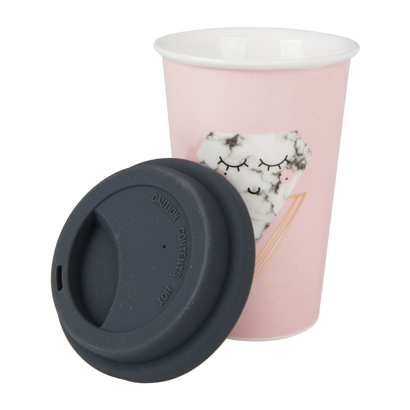 Travelbeker wink - ogen dicht