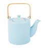 Theepot met bamboe handvat - blauw - 1 liter