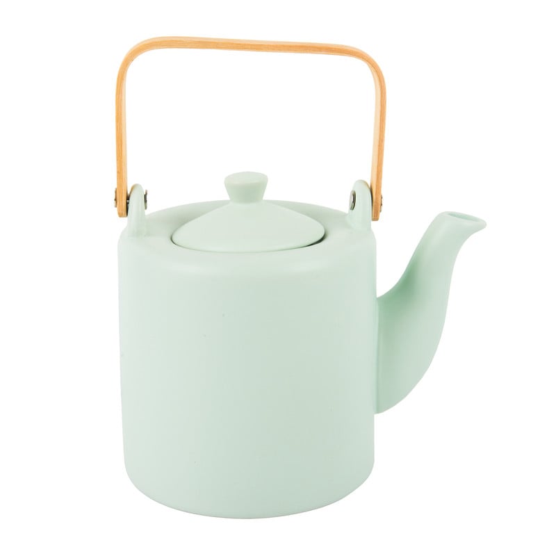 Theepot met bamboe handvat - groen- 1 liter