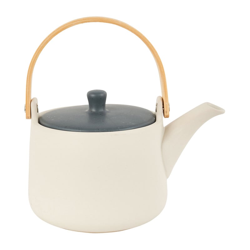 Theepot New York - wit/grijs - 1 liter