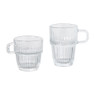 Theeglas ribbel met oor hoog - 315 ml