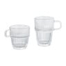Theeglas ribbel met oor laag - 250 ml