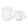 Theeglas dubbelwandig ribbel - 250 ml - glas