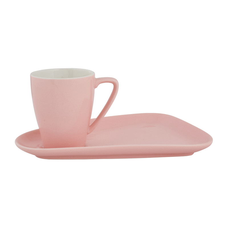 Kop en schotel - roze