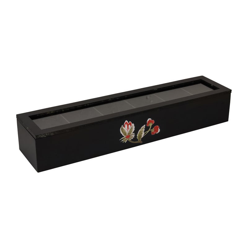Theebox Asia - zwart - 48x11x8 cm