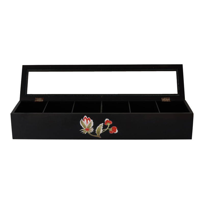 Theebox Asia - zwart - 48x11x8 cm