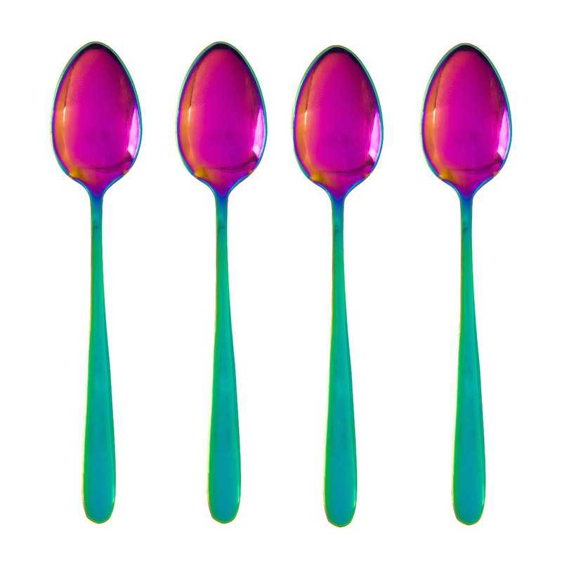 Theelepel regenboog - set van 4