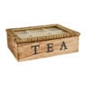 Theekist hout met 6 vakken - 24.5x17.5x8 cm 