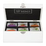 Theedoos Velvet 6-vaks hout wit