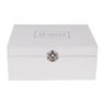 Theedoos Velvet 6-vaks hout wit