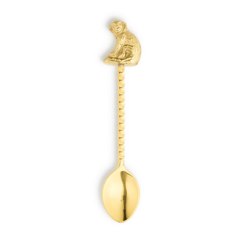 Theelepel aap - goud - 15 cm