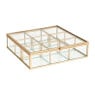 Theedoos - 9 vaks - 20x20x5 cm - goud
