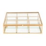 Theedoos - 9 vaks - 20x20x5 cm - goud