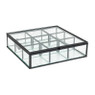 Theedoos - 9 vaks - 20x20x5 cm - zwart