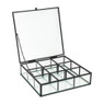 Theedoos - 9 vaks - 20x20x5 cm - zwart