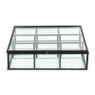 Theedoos - 9 vaks - 20x20x5 cm - zwart