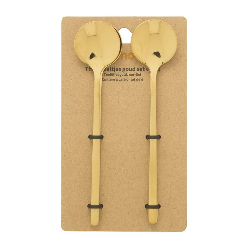 Theelepel goud - set van 4 - 13 cm