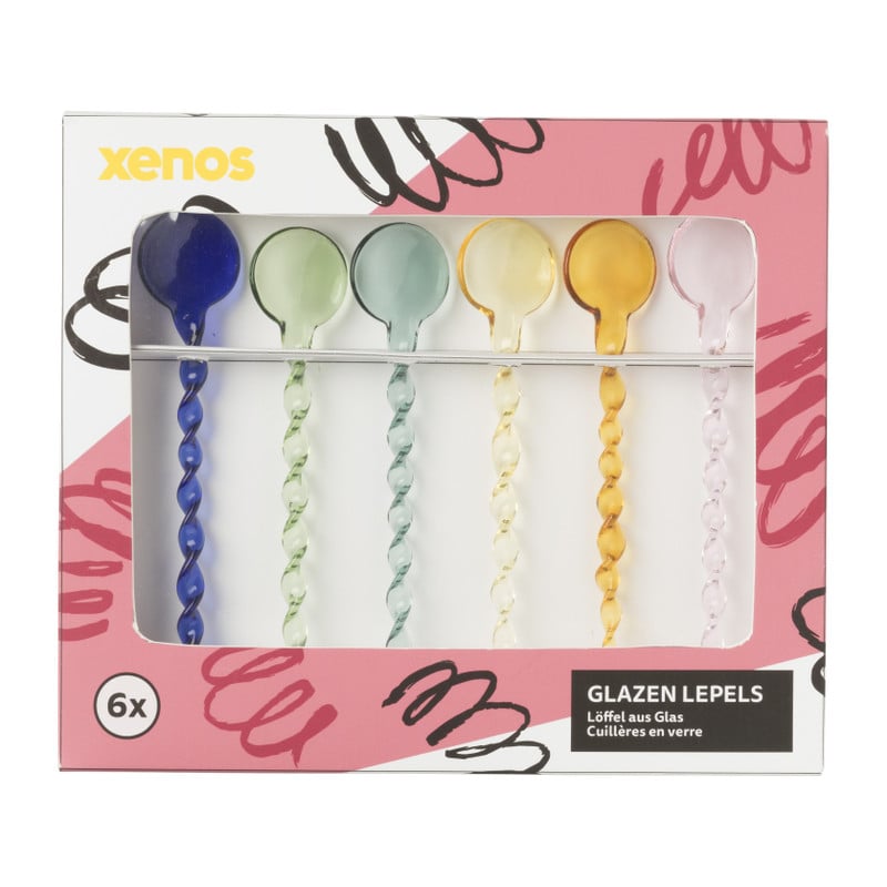 Glazen lepels - set van 6 - 14.8 cm