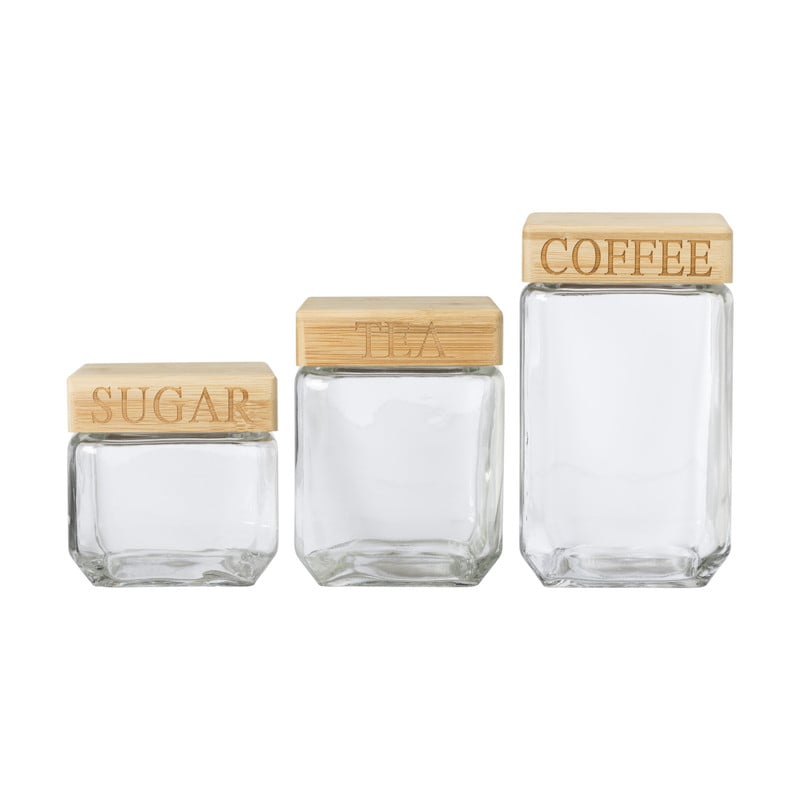 Voorraadpot sugar - glas/bamboe - 830 ml