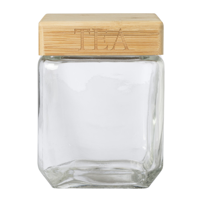 Voorraadpot tea - glas/bamboe - 1.1 liter